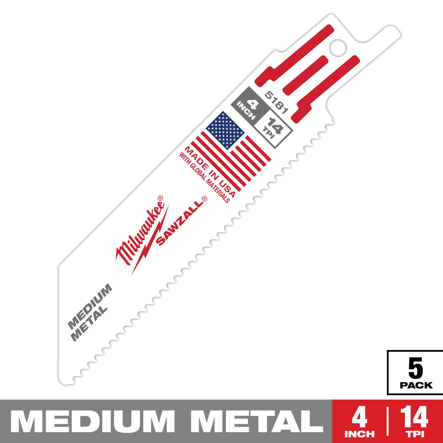 Lame SAWZALL 4" 14 TPI pour métal moyen - paquet de 10