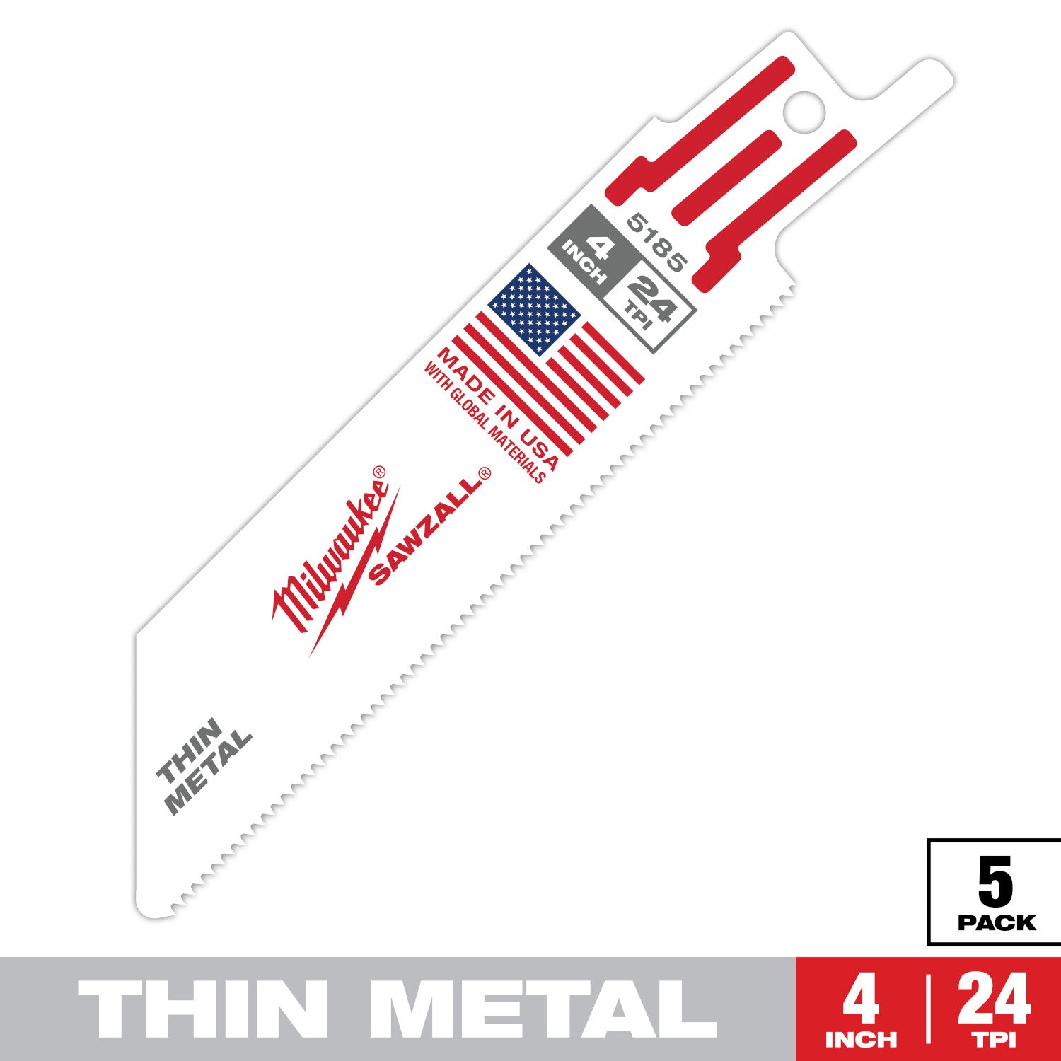 Lame SAWZALL 4" 24 TPI pour métal fin - paquet de 10