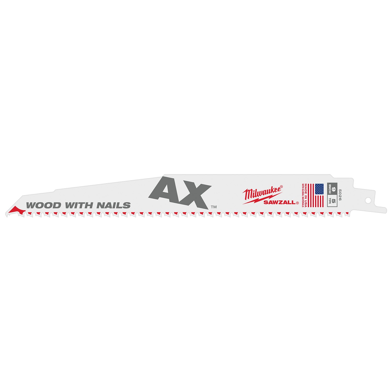 9" 5 TPI AX SAWZALL Lame pour bois avec clous Vrac 25