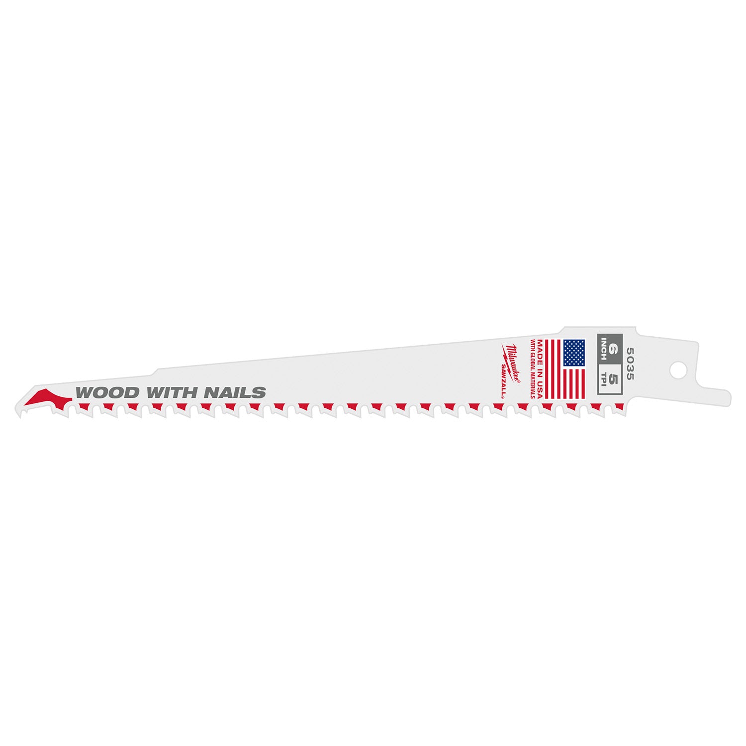 Lame SAWZALL 6" 5 TPI pour bois avec clous Vrac 25