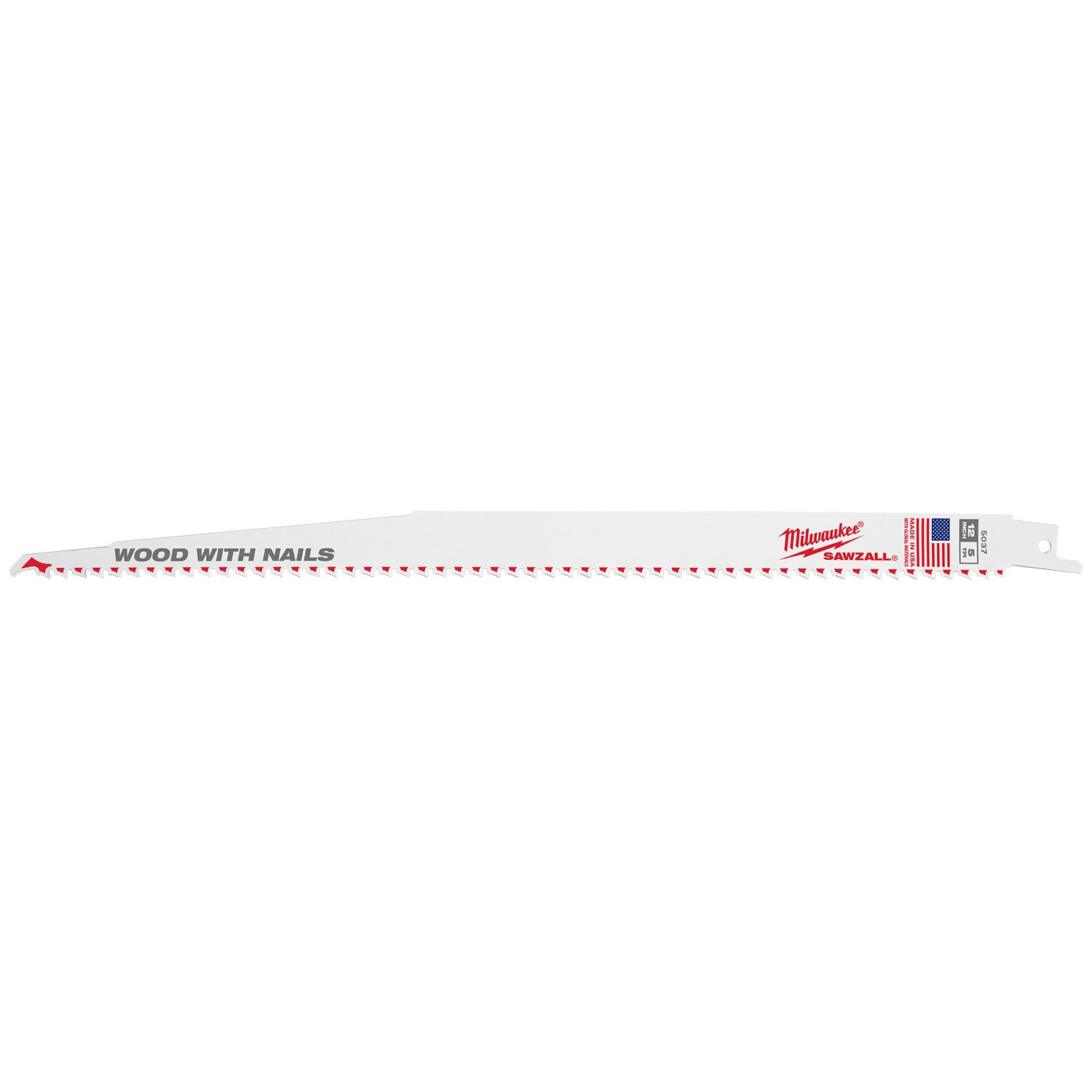 12" 5 TPI SAWZALL Blade for Wood with Nails - 1 Pack