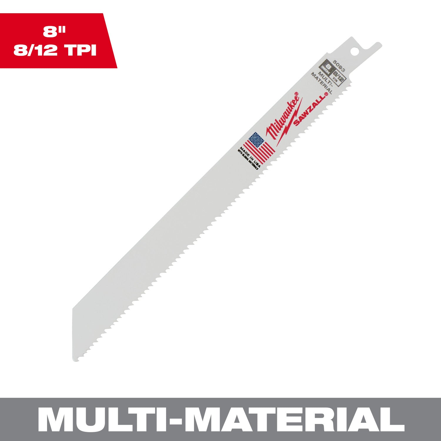Lame SAWZALL 8" 8/12 TPI pour multi-matériaux (25 PK)