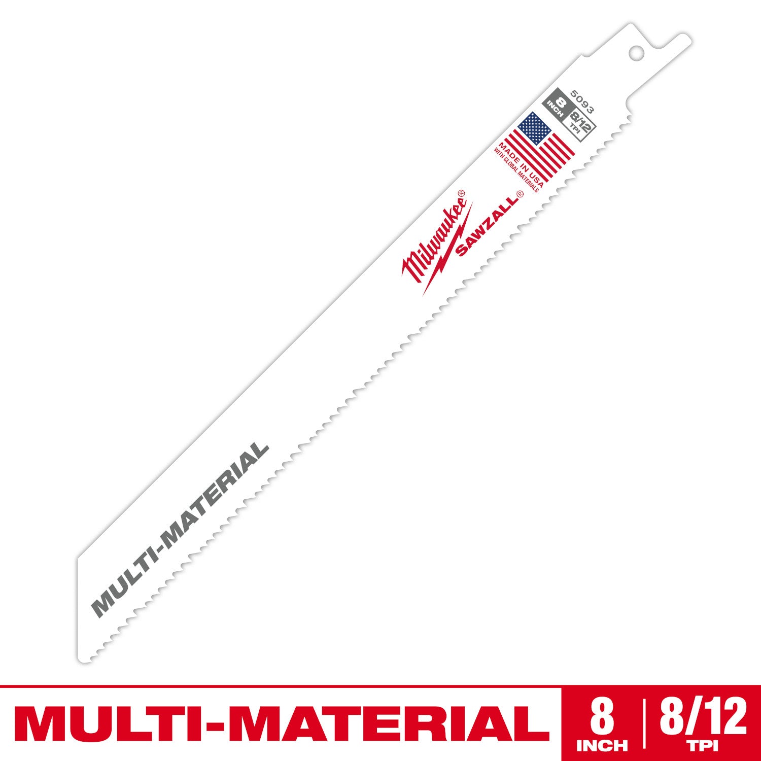 Lame SAWZALL 8" 8/12 TPI pour multi-matériaux (25 PK)