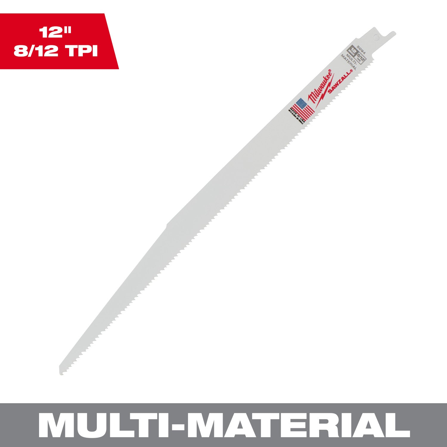 Lame SAWZALL 12" 8/12 TPI pour multi-matériaux (25 PK)