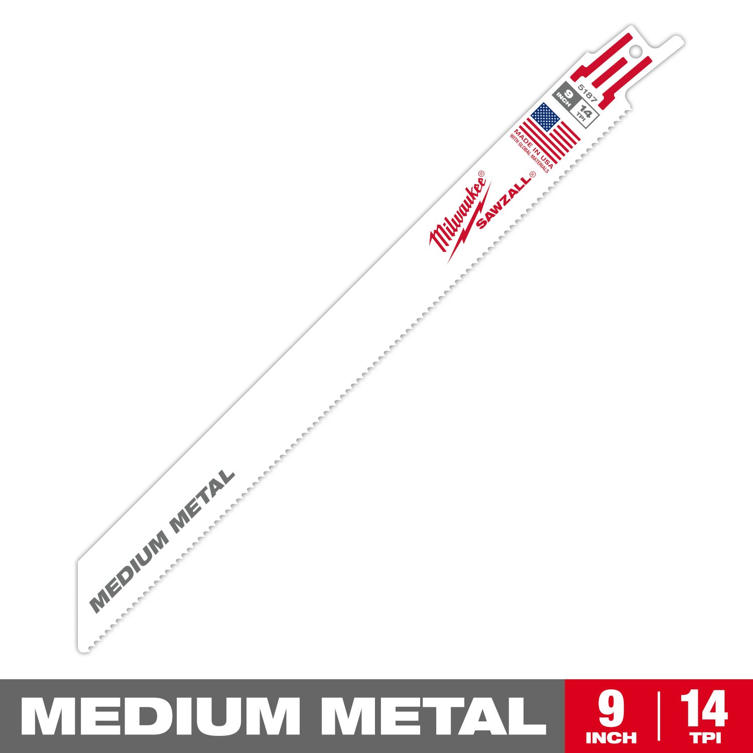 9" 14 TPI SAWZALL Lame pour métal moyen Vrac 25