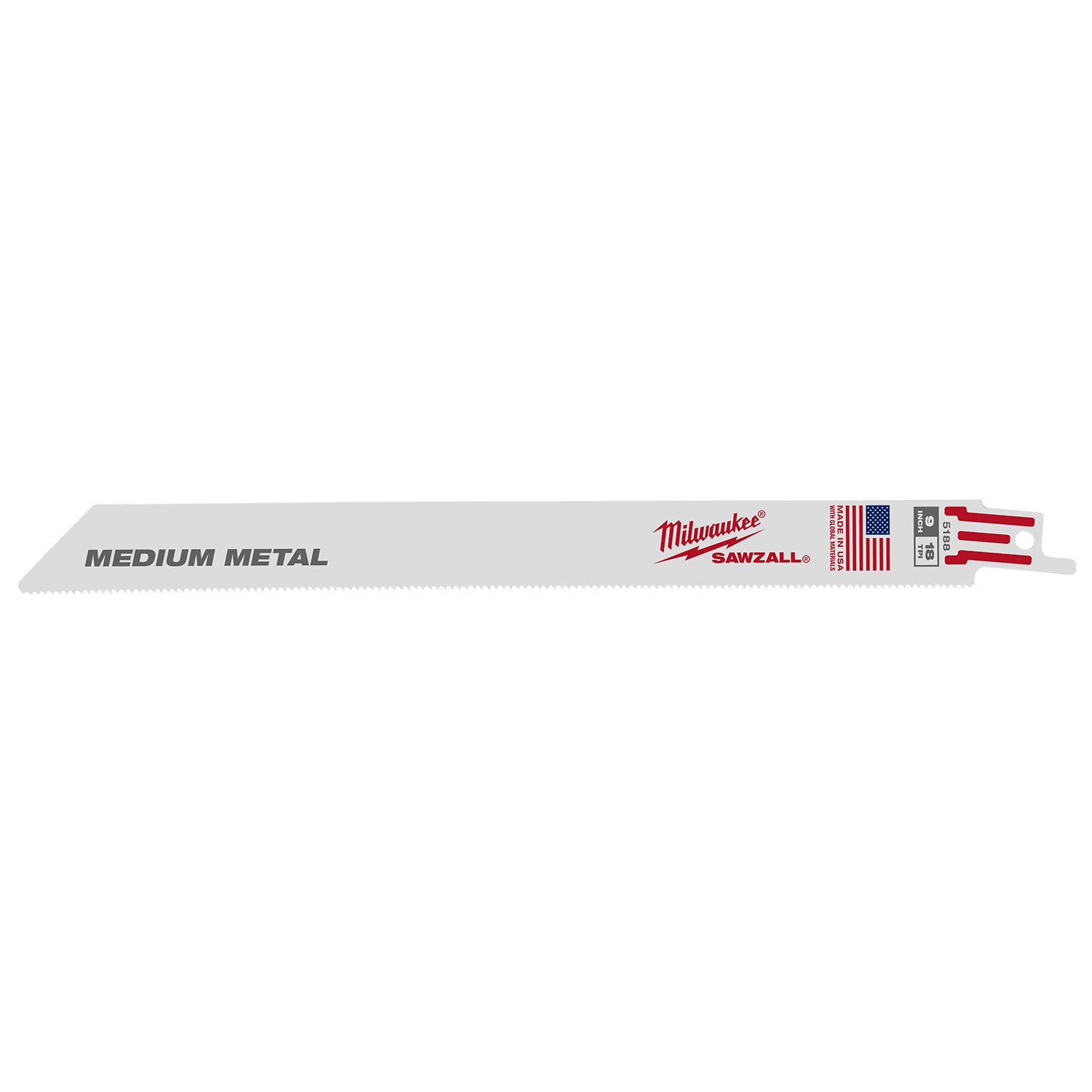 Lame SAWZALL 9" 18 TPI pour métal moyen Vrac 25