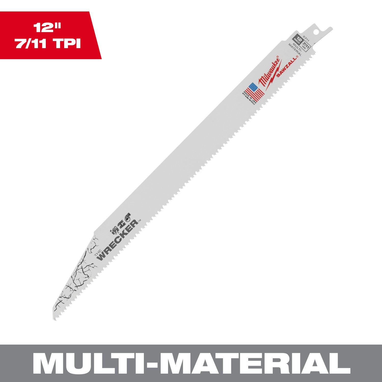 12" 7/11 TPI WRECKER for Multi-Material SAWZALL Blade (1 Pack)