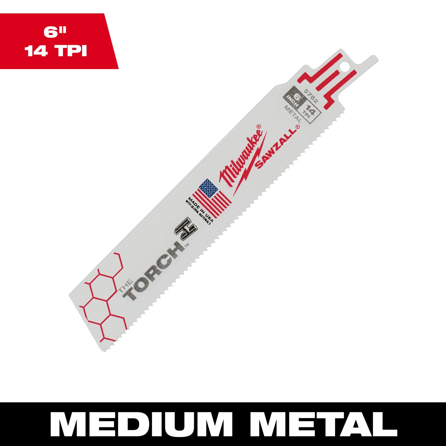 6" 14 TPI TORCH SAWZALL Lame pour métal moyen - Pack de 10