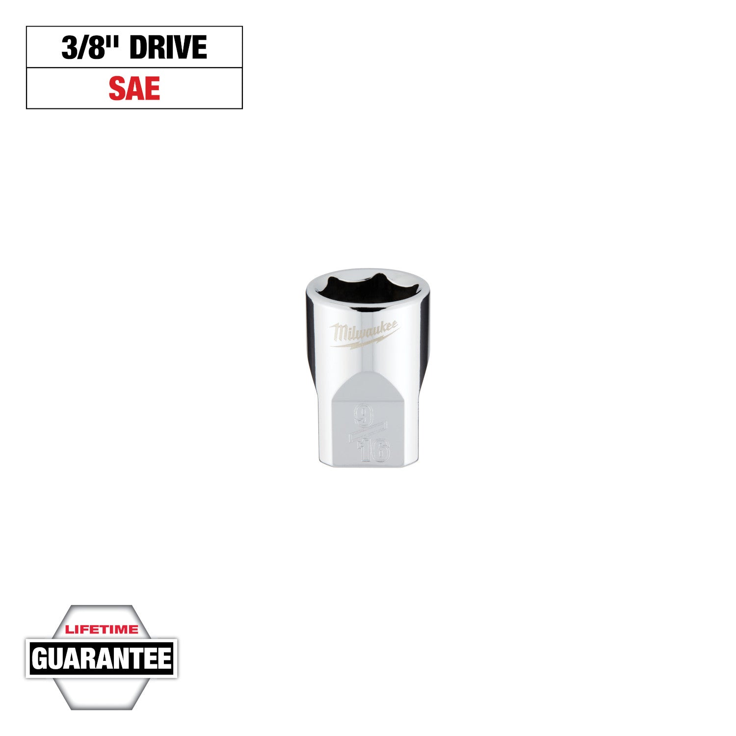 Douille SAE 9/16" 3/8" Drive avec QUATRE COTES PLATES