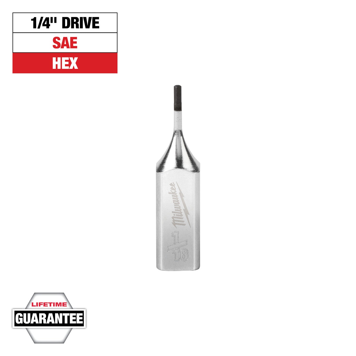 Douille à six pans 1/4" 1/16" pour entraînement