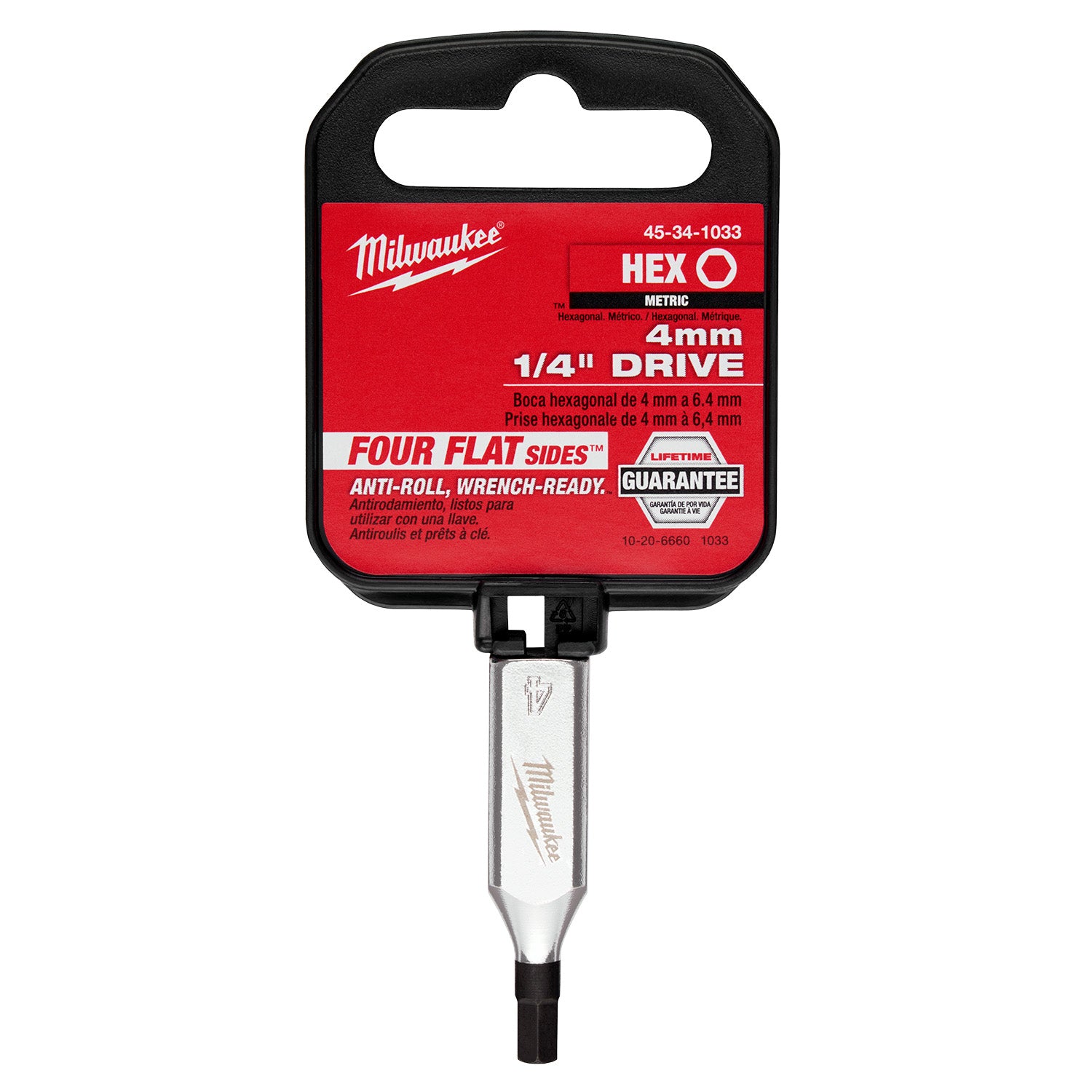 Clé à six pans creux de 4 mm à entraînement 1/4