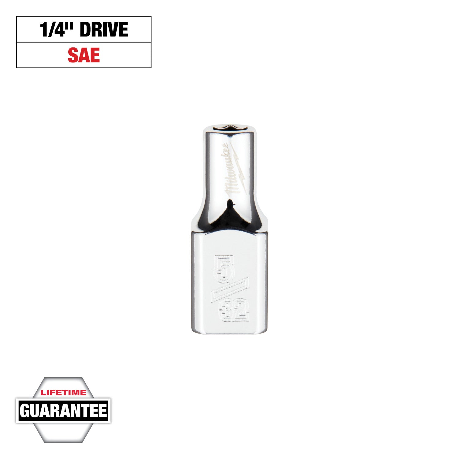 1/4" Drive 5/32" SAE Deep Socket with FOUR FLAT Sides