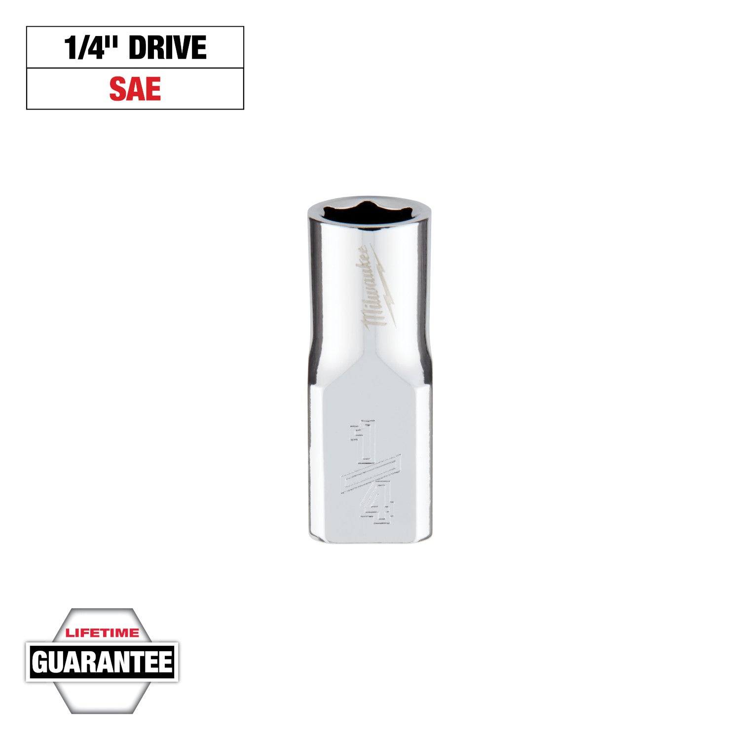 1/4" Drive 1/4" SAE Socket with FOUR FLAT Sides