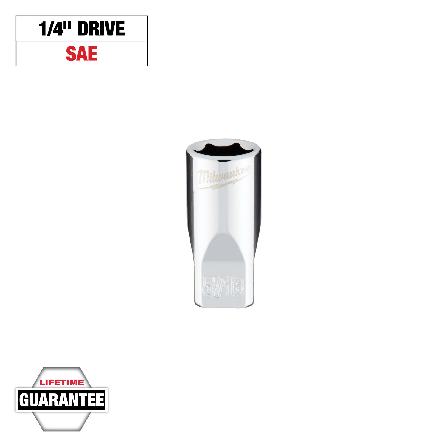 1/4" Drive 5/16" SAE Socket with FOUR FLAT Sides