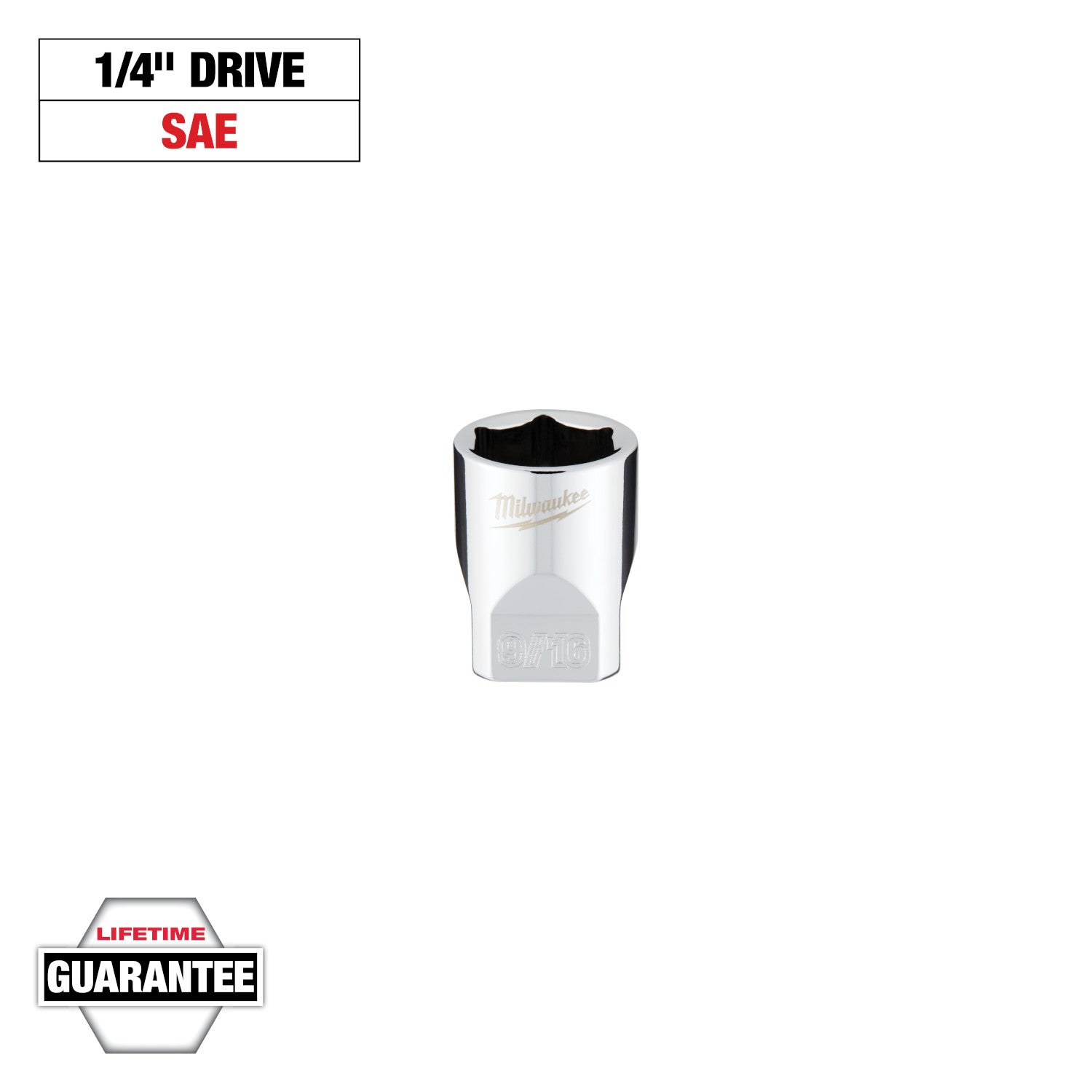 1/4" Drive 9/16" SAE Socket with FOUR FLAT Sides