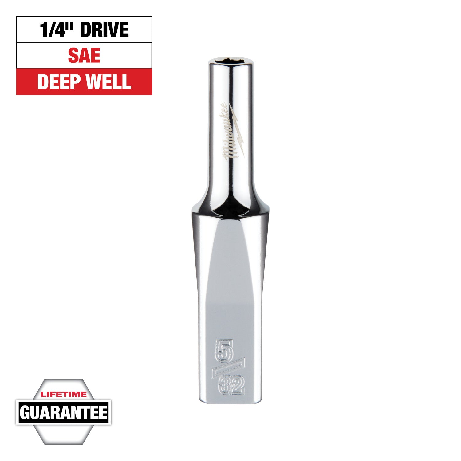 1/4" Drive 5/32" SAE Deep Socket with FOUR FLAT Sides