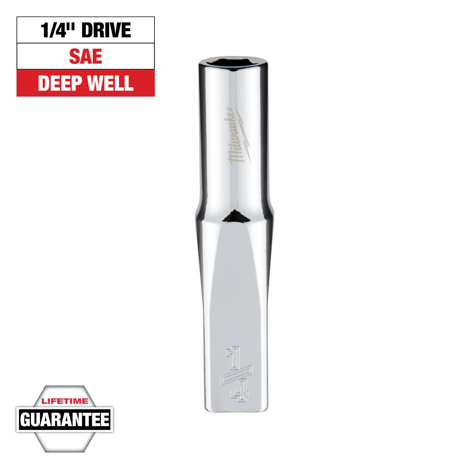 1/4" Drive 1/4" SAE Deep Socket with FOUR FLAT Sides