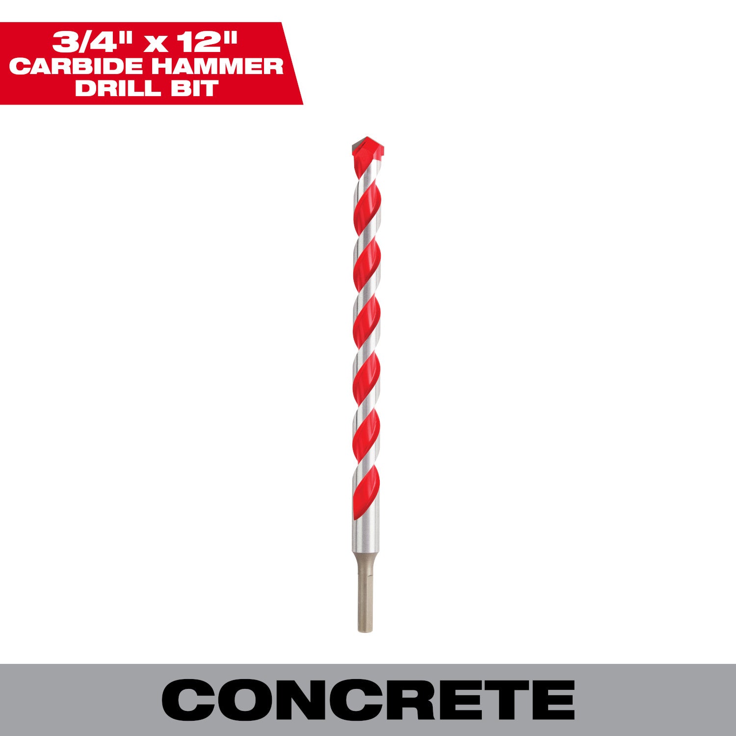 3/4" x 10" x 12" Carbide Hammer Drill Bit with POWER TIP