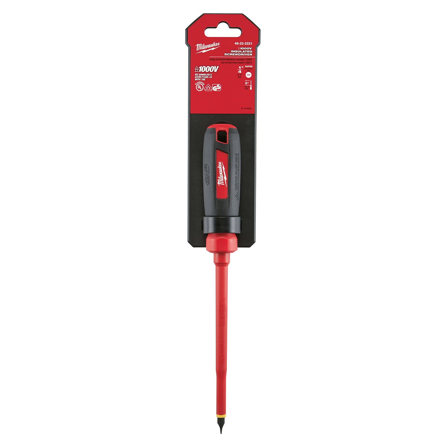1/4" Slotted - 6" 1000V Insulated Screwdriver