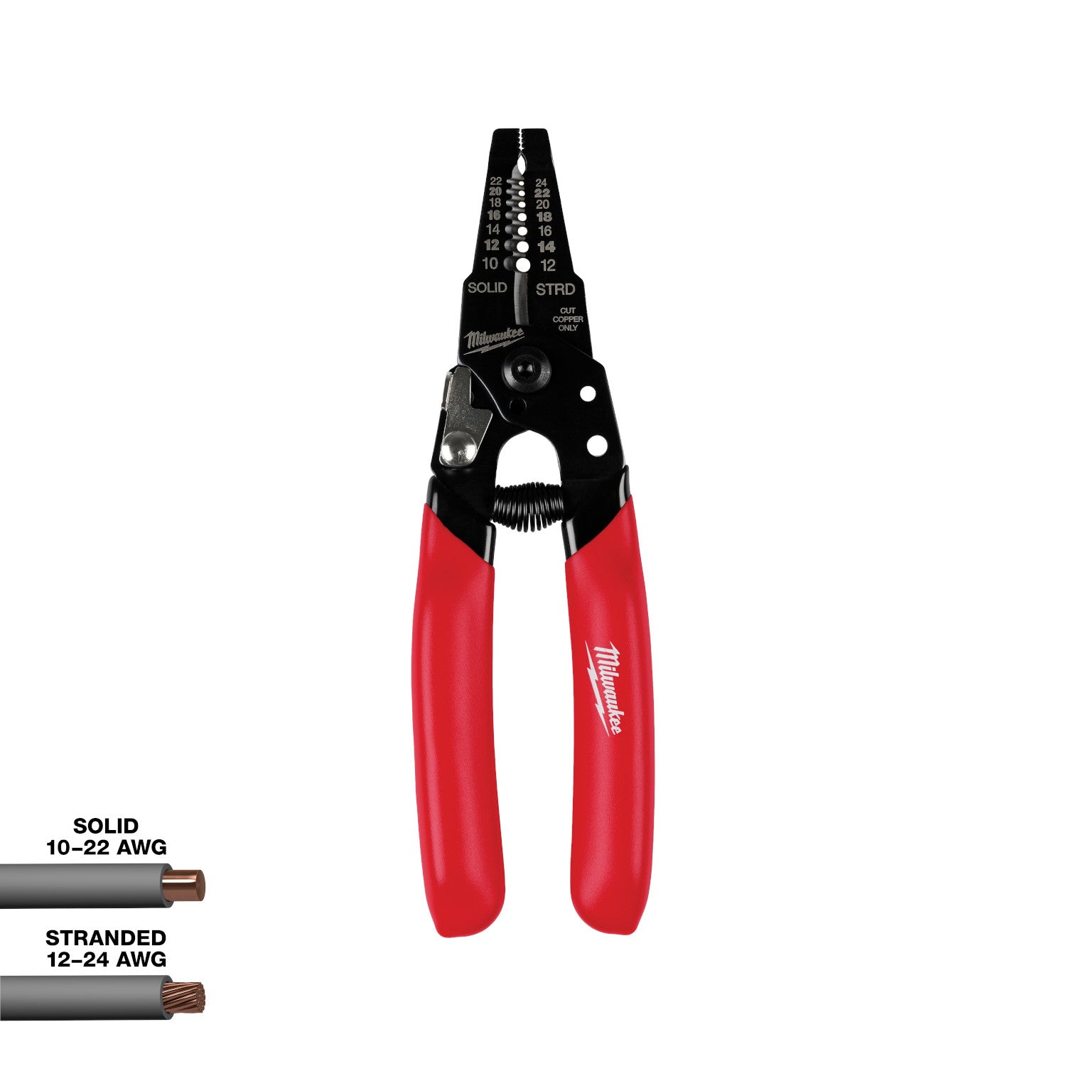 10-24 AWG Compact Dipped Grip Wire Stripper & Cutter