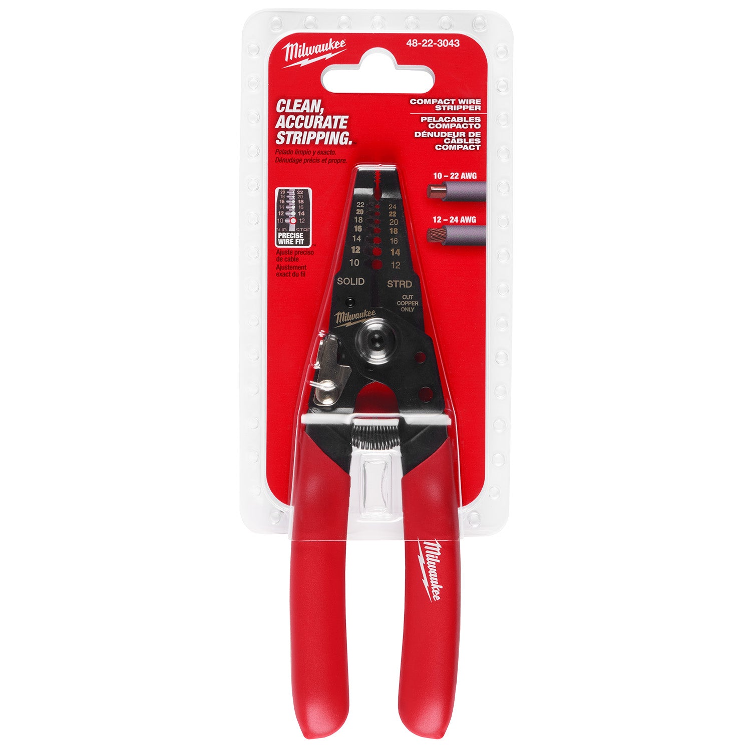 10-24 AWG Compact Dipped Grip Wire Stripper & Cutter