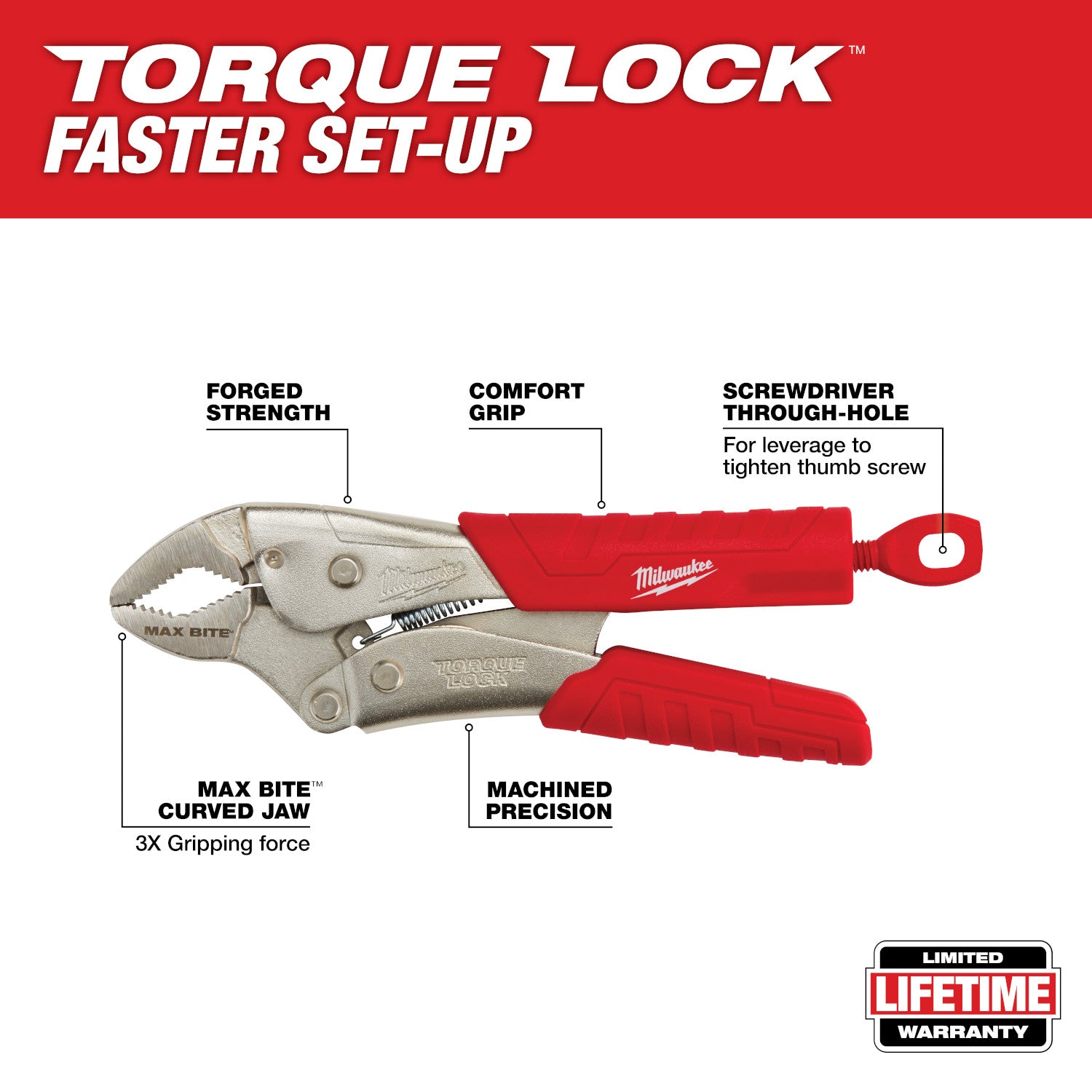 7" TORQUE LOCK Curved Jaw Locking Pliers with MAXBITE