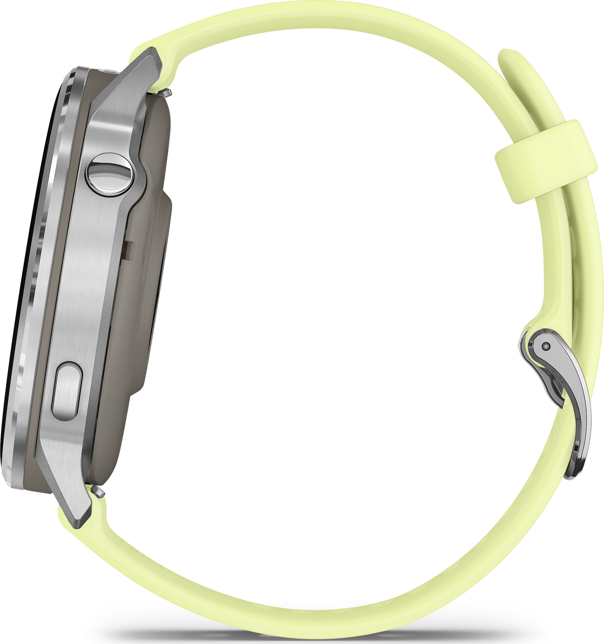 Garmin Venu 4 Montre connectée GPS de santé et de fitness avancée 45mm - Argent avec bracelet en silicone citron