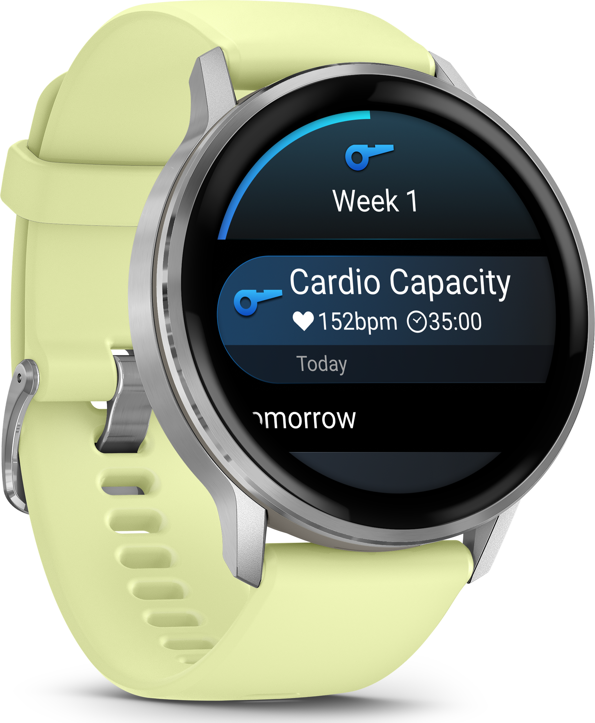 Garmin Venu 4 Advanced Health and Fitness GPS Smartwatch 45mm - Silver with Citron Silicone Band