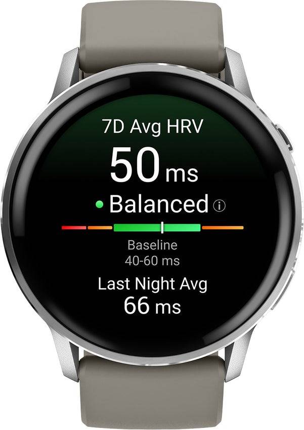 Garmin Venu 4 Advanced Health and Fitness GPS Smartwatch 45mm - Silver with Silver Gray Silicone Band