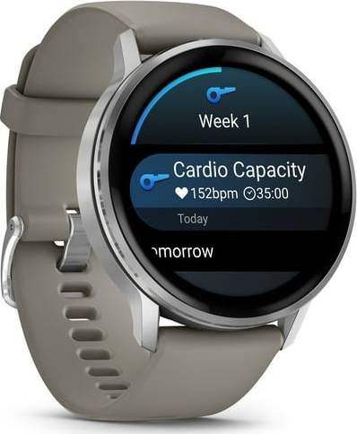 Garmin Venu 4 Advanced Health and Fitness GPS Smartwatch 45mm - Silver with Silver Gray Silicone Band