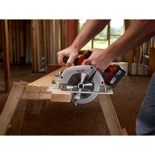 Milwaukee M18 18V 6-1/2" Lithium Ion Cordless Circular Saw with Magnesium Guards & 24 Tooth Carbide Wood Cutting Blade