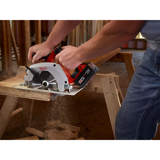 Milwaukee M18 18V 6-1/2" Lithium Ion Cordless Circular Saw with Magnesium Guards & 24 Tooth Carbide Wood Cutting Blade