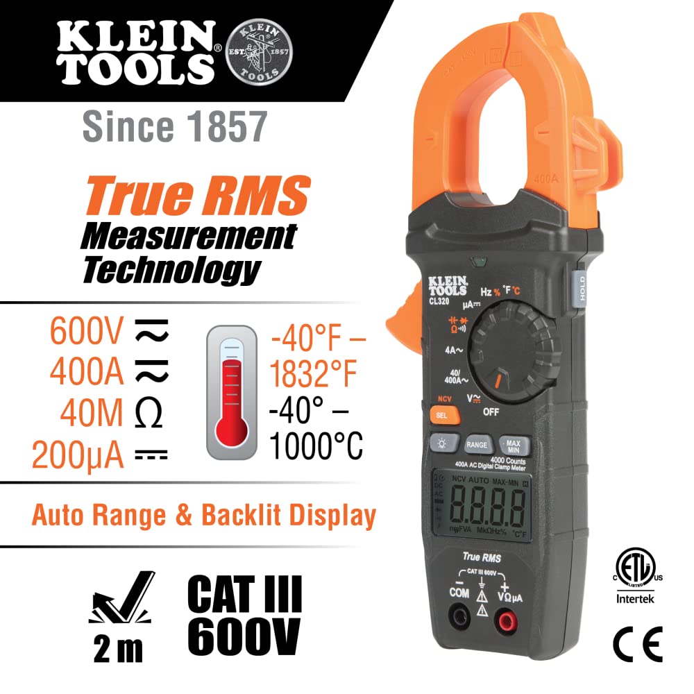 Klein Tools Kit for HVAC Testing Digital Clamp Meter