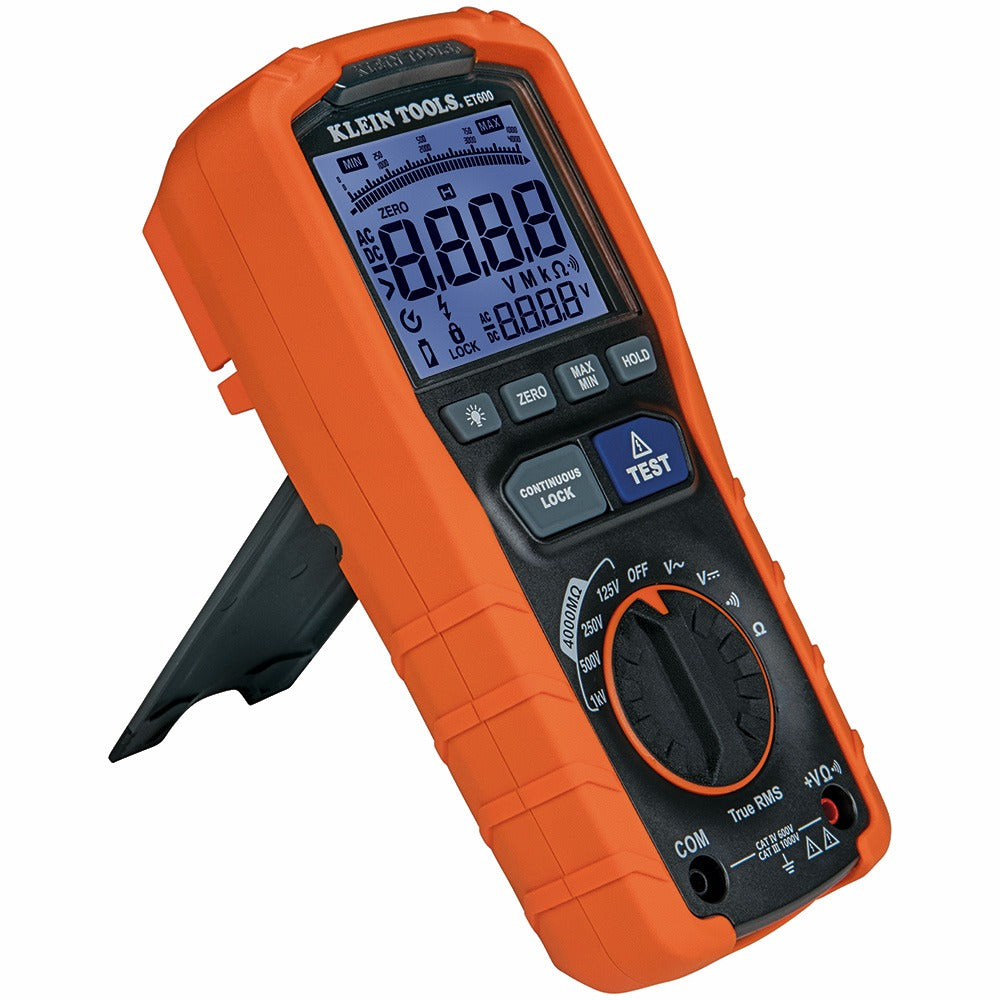 Klein Tools Multimeter 125V/250V/500V/1000V Megohmmeter Insulation Tester
