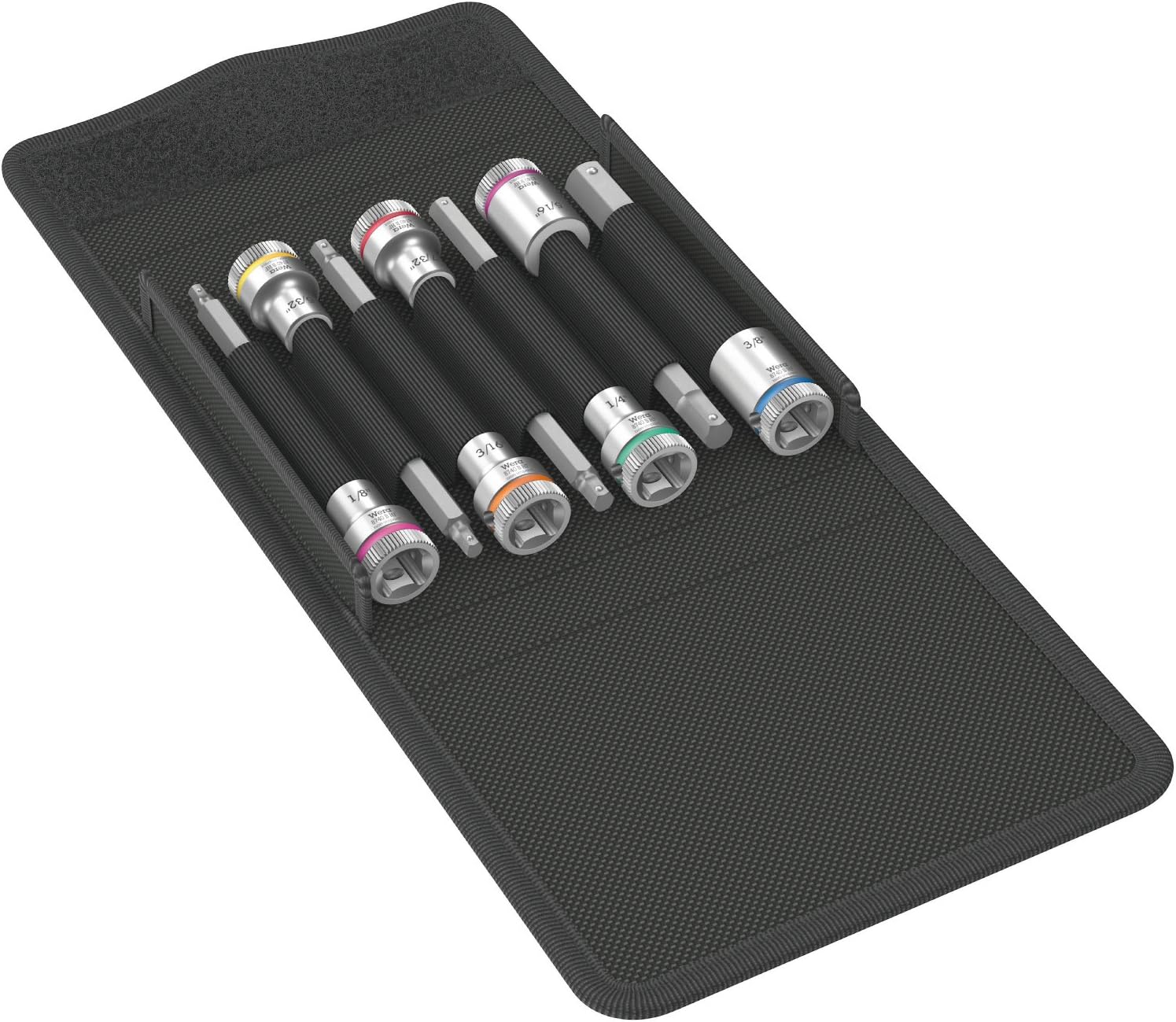 Wera 3/8" HF 8740 B HF Imperial 1 Bit Socket Set - 7 Pc
