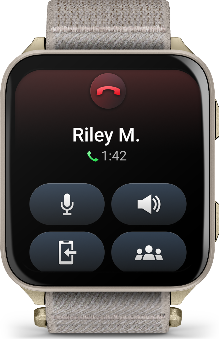 Garmin VenuX1 Soft Gold with Titanium Caseback & French Gray Nylon
