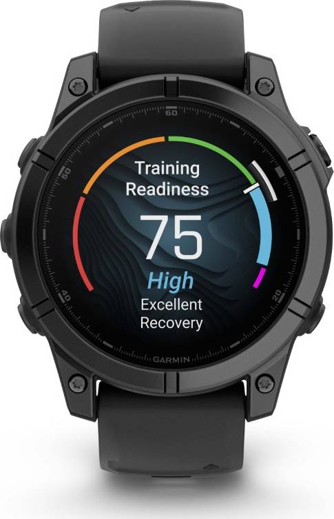 Garmin Fēnix E – 47 mm Slate Gray Steel with Black Silicone Band