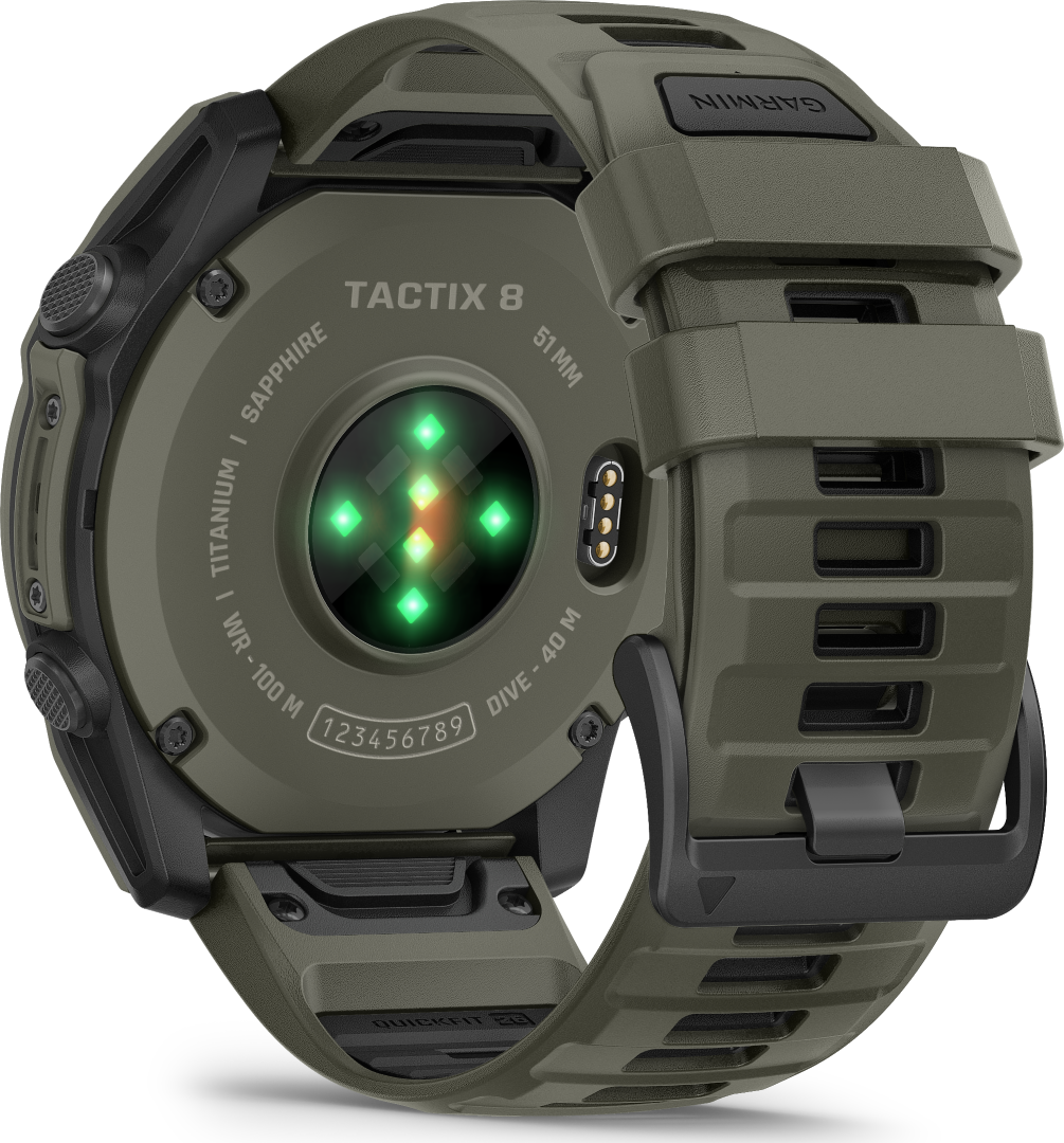 Garmin Tactix 8 – 51 mm AMOLED Revêtement Cerakote Olivegrab