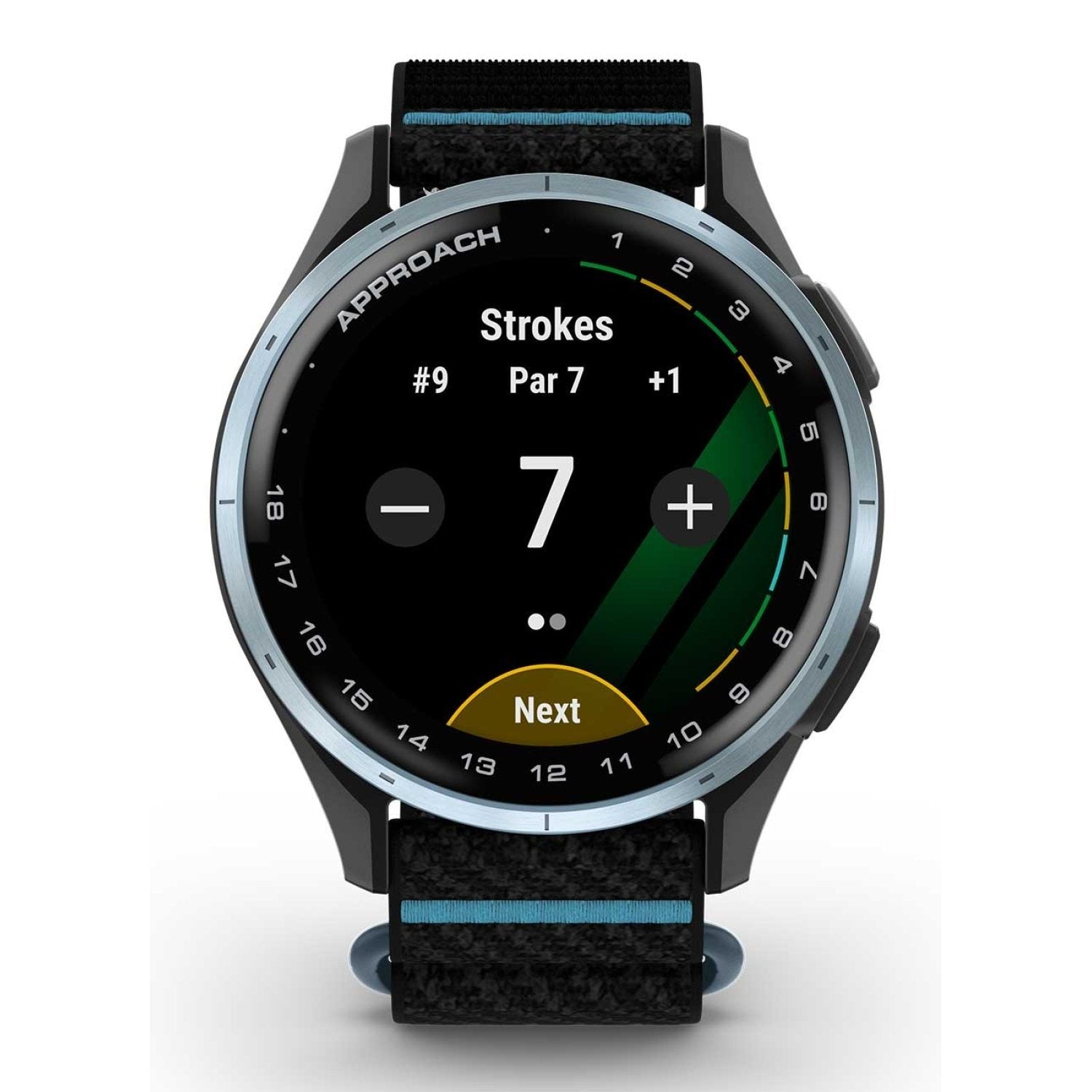 Garmin Approach J1 Cloud Blue Aluminum Bezel with Black/Azure ComfortFit