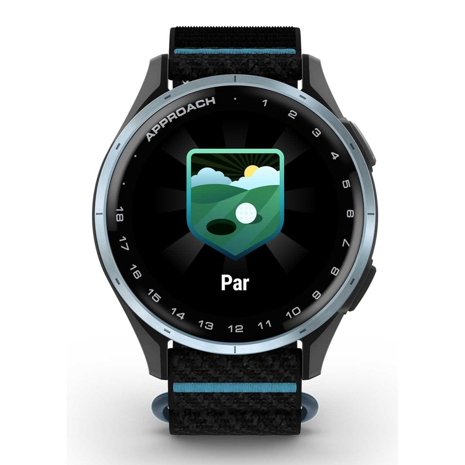 Garmin Approach J1 Cloud Blue Aluminum Bezel with Black/Azure ComfortFit