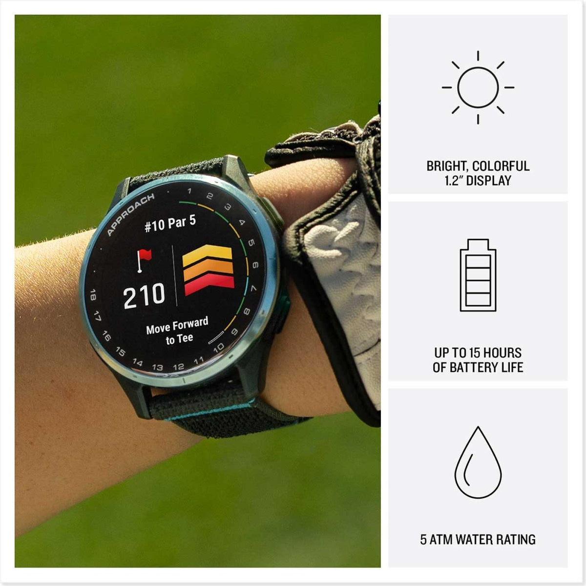 Garmin Approach J1 Cloud Blue Aluminum Bezel with Black/Azure ComfortFit