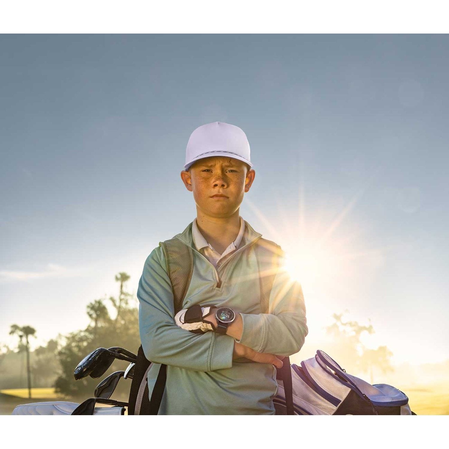 Garmin Approach J1 Cloud Blue Aluminum Bezel with Black/Azure ComfortFit