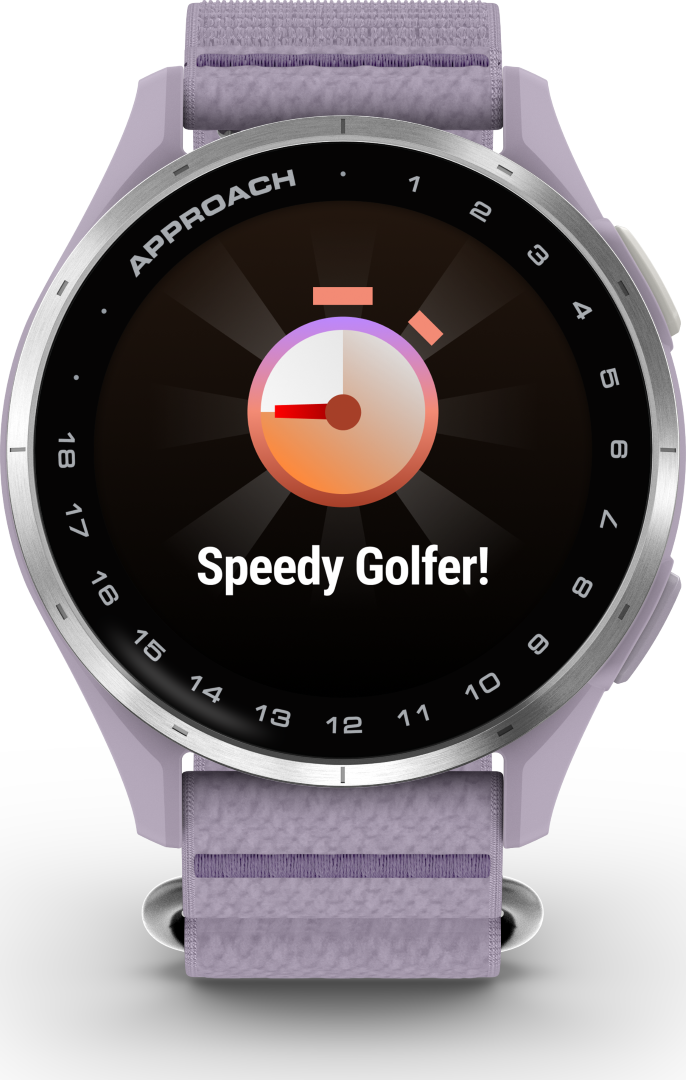 Garmin Approach J1 Silver Aluminum Bezel with Lilac ComfortFit Fabric