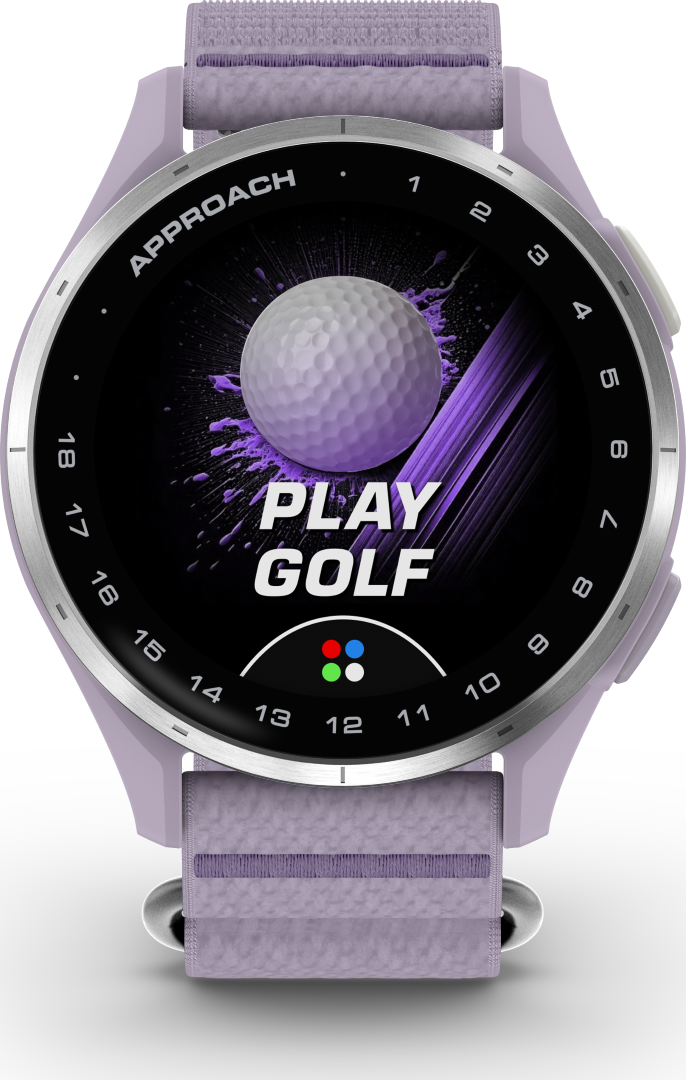 Garmin Approach J1 Silver Aluminum Bezel with Lilac ComfortFit Fabric