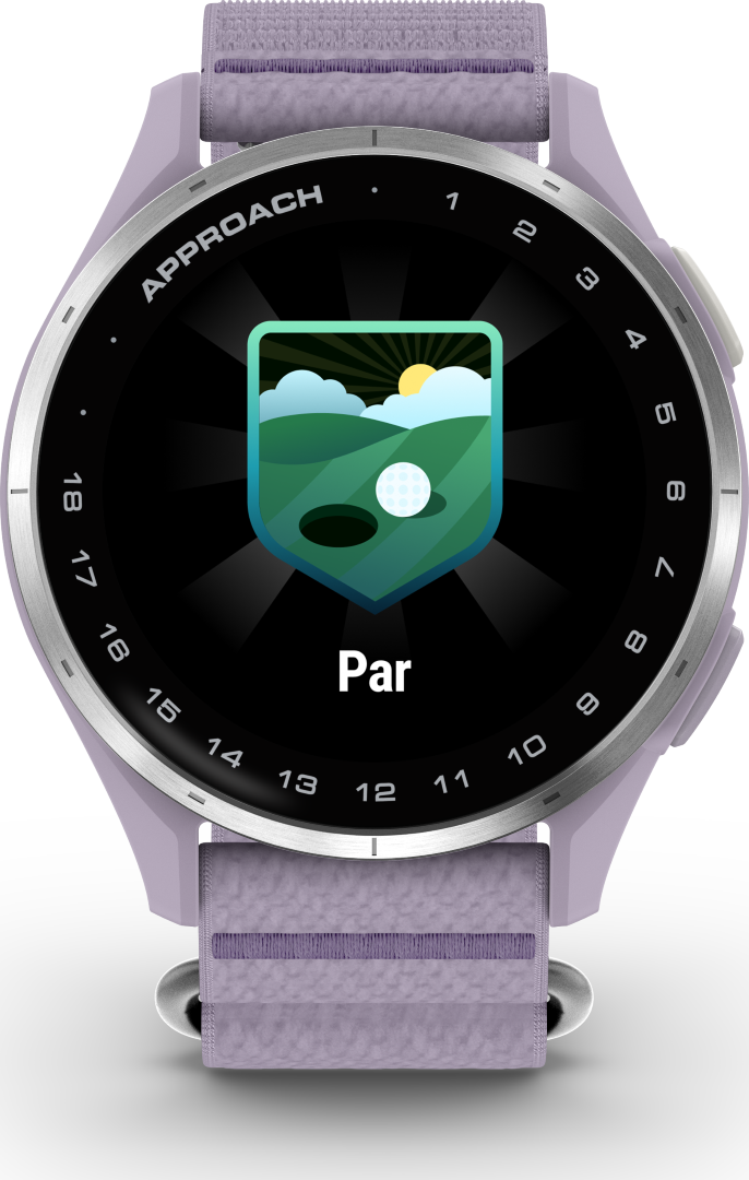 Garmin Approach J1 Silver Aluminum Bezel with Lilac ComfortFit Fabric