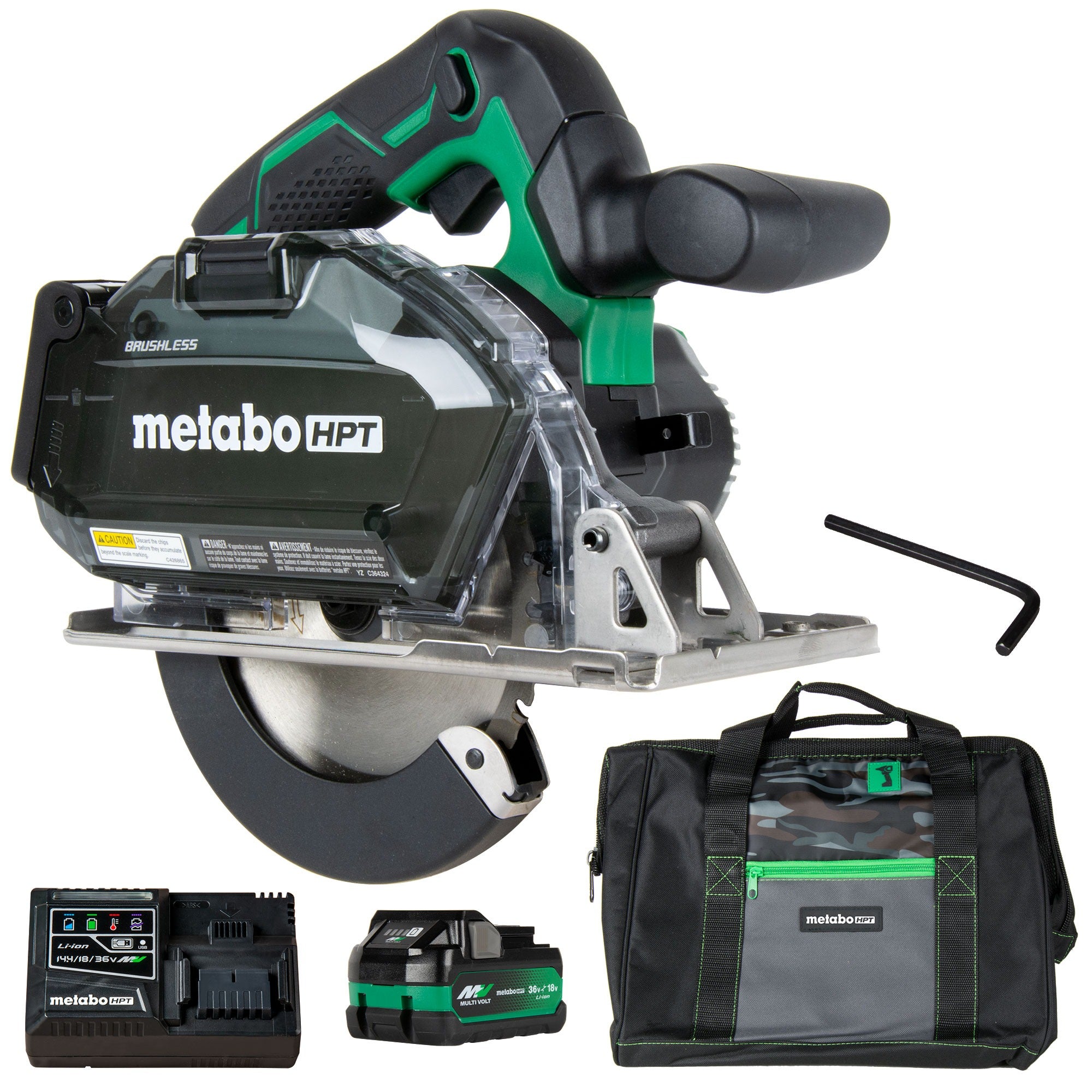Metabo HPT 18V MultiVolt 5 3/8" Cordless Circular Saw Kit with 2 Batteries Charger & Bag