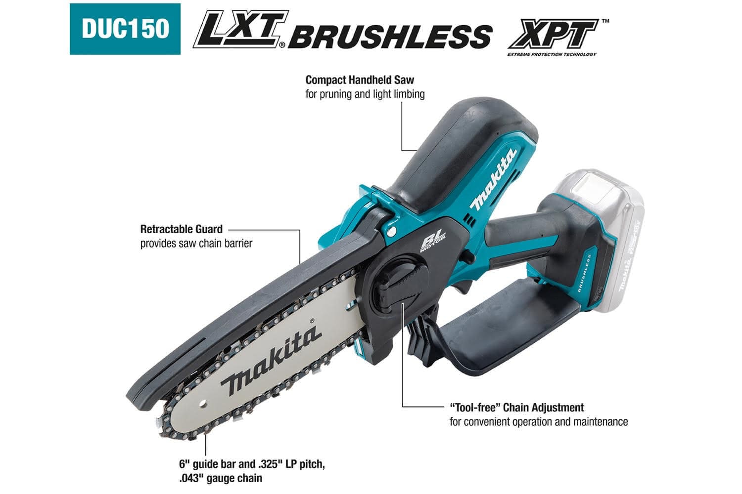 Makita 18V LXT XPT Brushless 6" Pruning Saw Kit - Tool Only