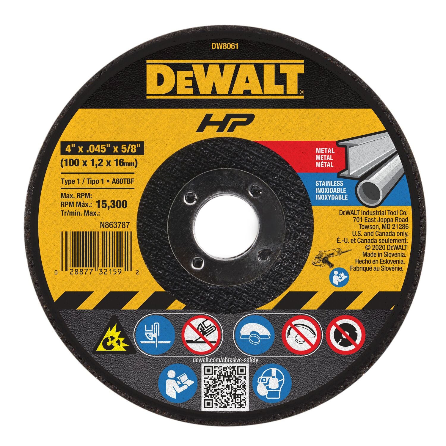 Dewalt 4X.045X5/8 Cutoff Wheel
