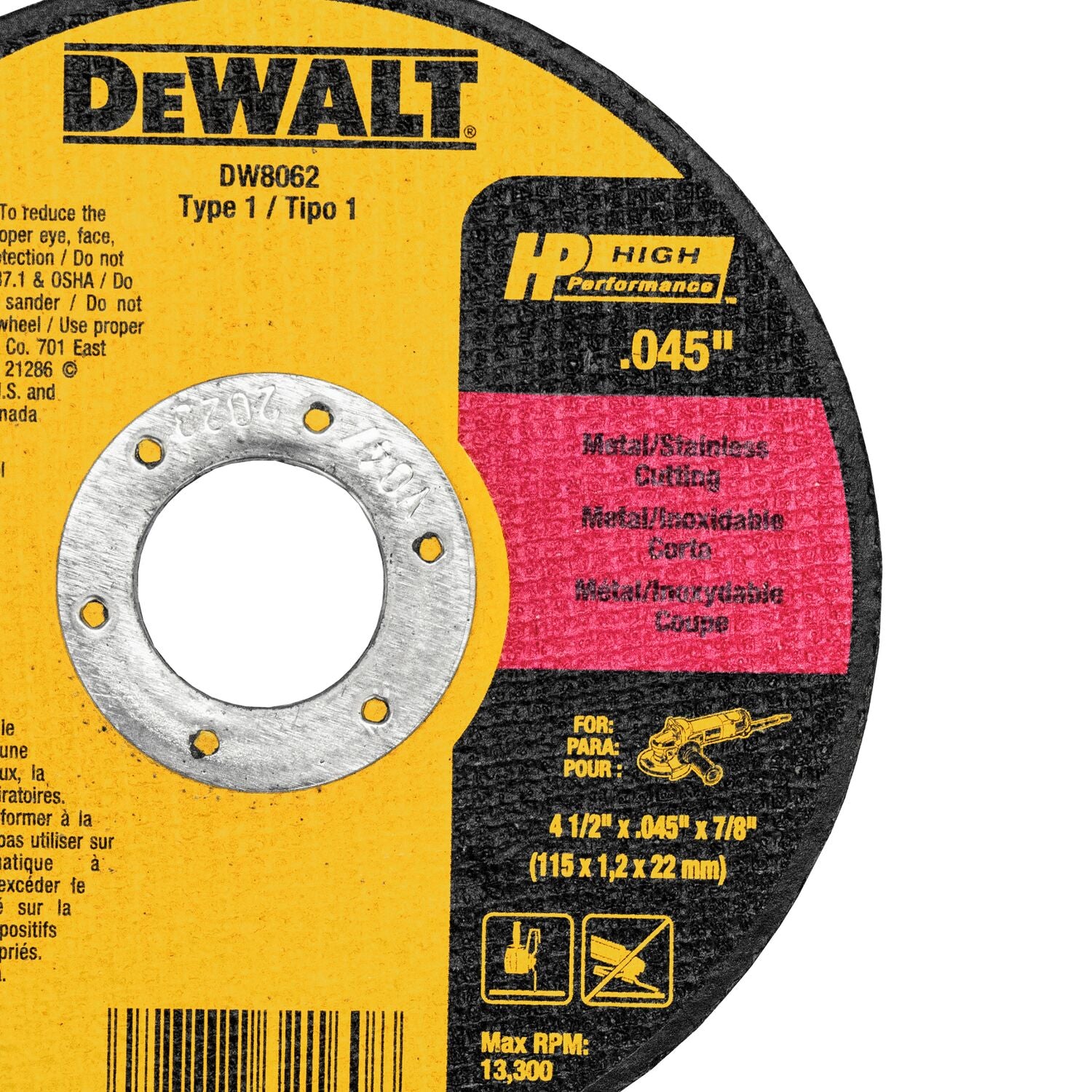 Dewalt 4-1/2" Metal Cutting Wheel - 5 Pack
