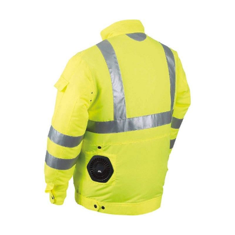 Makita 18V LXT Lithium-Ion Cordless High Visibility Fan Jacket - M - Yellow